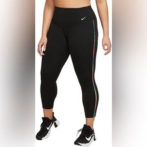 Nike Dri-Fit One Rainbow Ladder Trim Capris, XL NEW